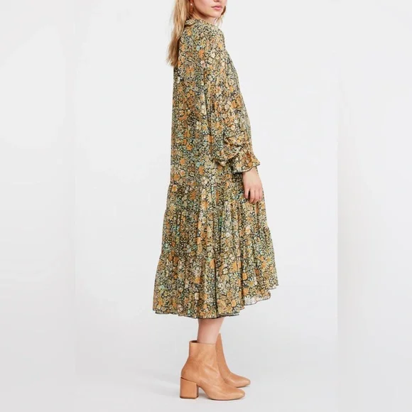 Free People Feeling Groovy Midi Dress in multi - Picture 4 of 7